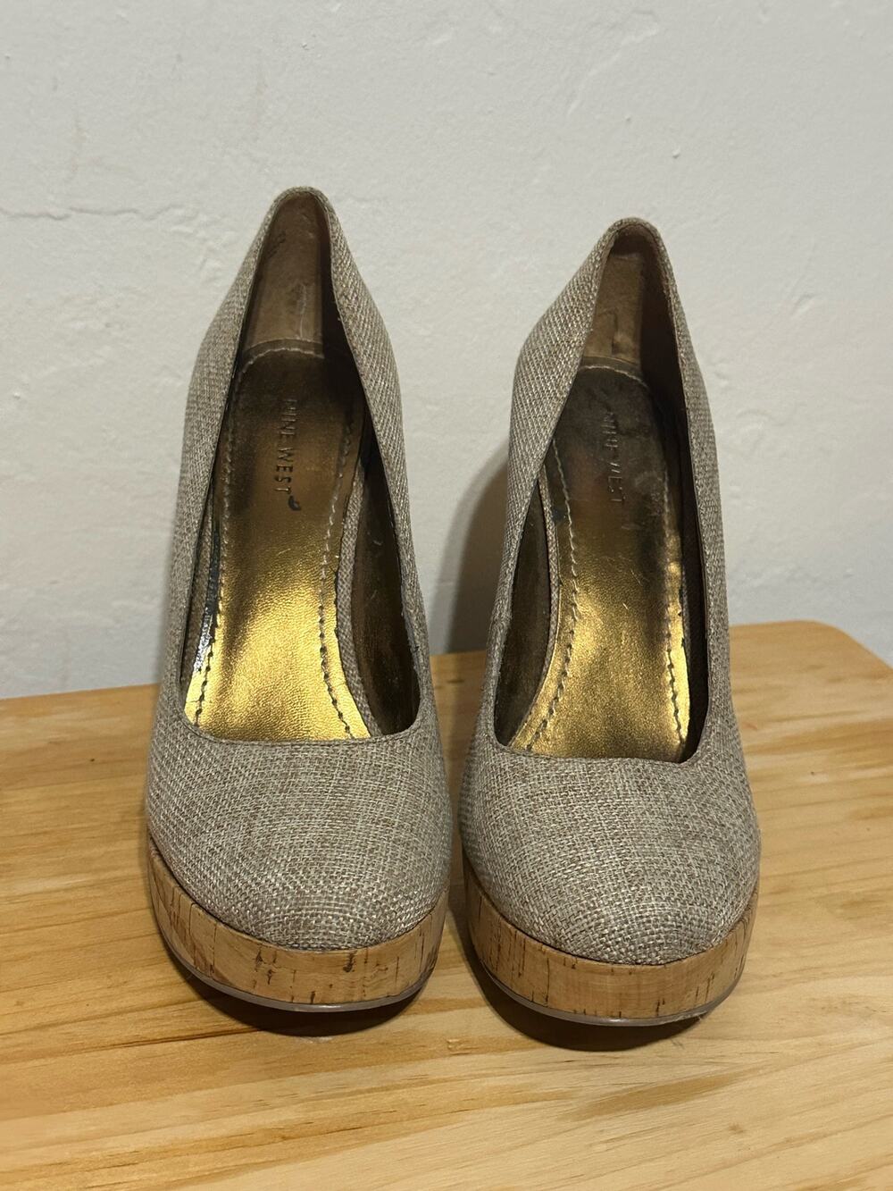Nine West "Ample" Fabric Pumps - Color Tan - Size 8 1/2